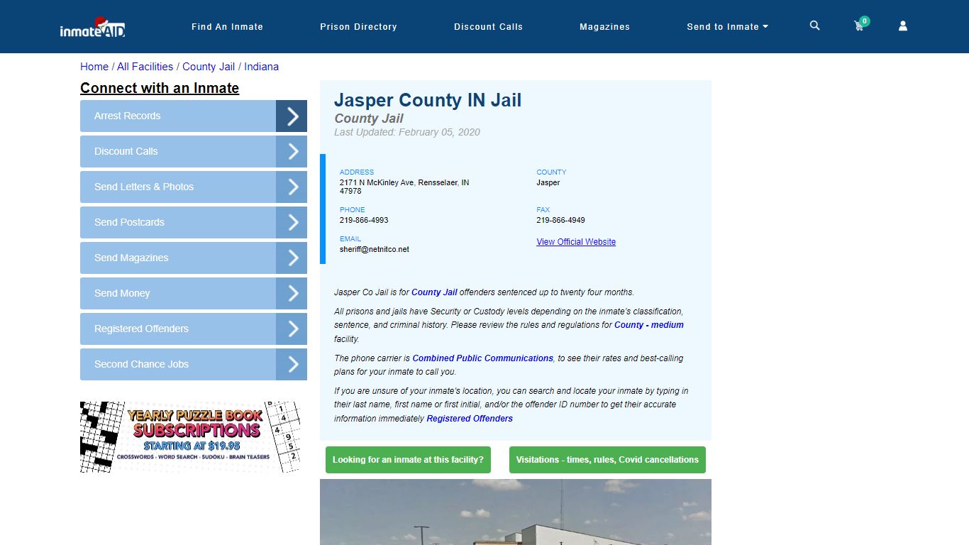 Jasper County IN Jail - Inmate Locator - Rensselaer, IN